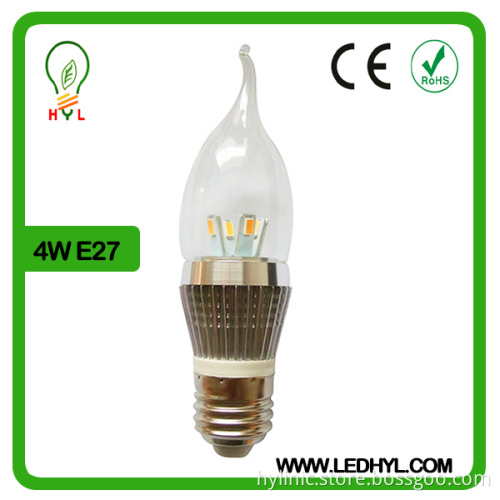 High quality led lamp warm white 4W E27 led artificial candle light
